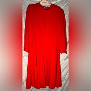 Elegant Long Sleeve Red Dress